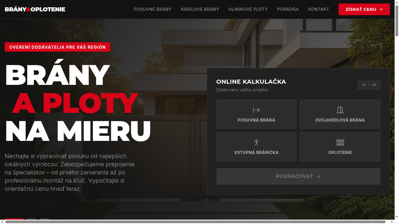 Náhľad webu Brány & Oplotenie