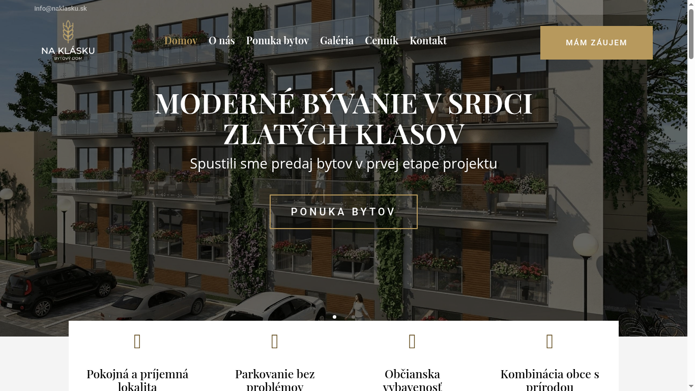 Náhľad webu Na Klásku